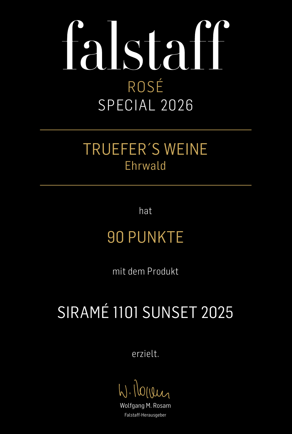 Fallstaff Siramé 1101 Sunset 2025 Auszeichnung Fallstaff Siramé 1101 Sunset 2025